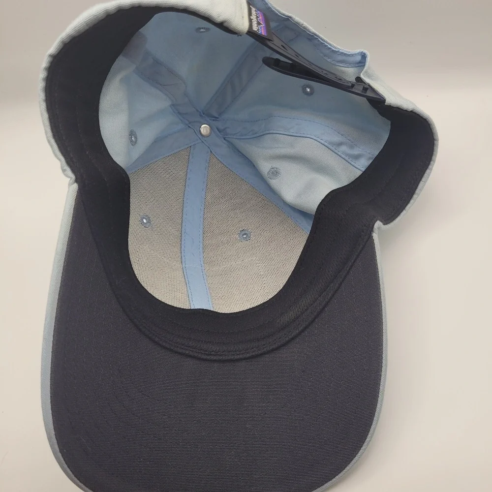 Patagonia Live Simply Fly Fishing Trucker Hat Light Blue Snapback Cap